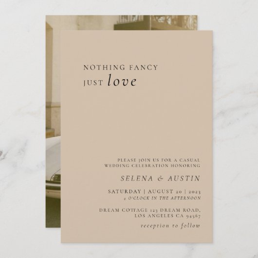 Minimalistisch handscript Niets Fancy Net Love Kaart (Voorkant / Achterkant)