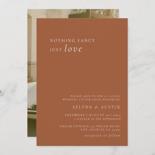 Minimalistisch handscript Niets Fancy Net Love Kaart (Voorkant / Achterkant)