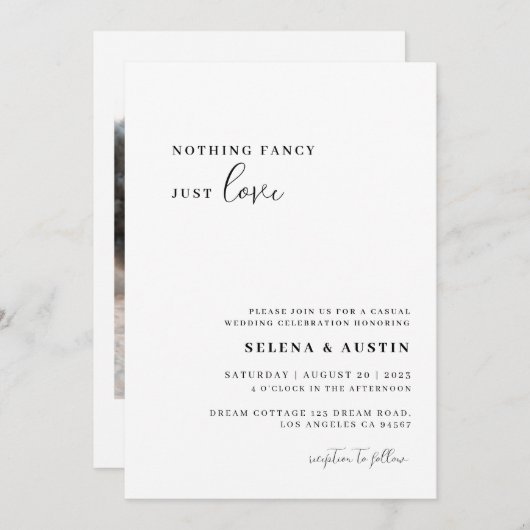 Minimalistisch handscript Niets Fancy Net Love Kaart (Voorkant / Achterkant)