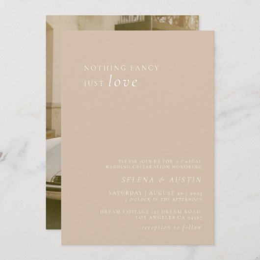 Minimalistisch handscript Niets Fancy Net Love Kaart (Voorkant / Achterkant)