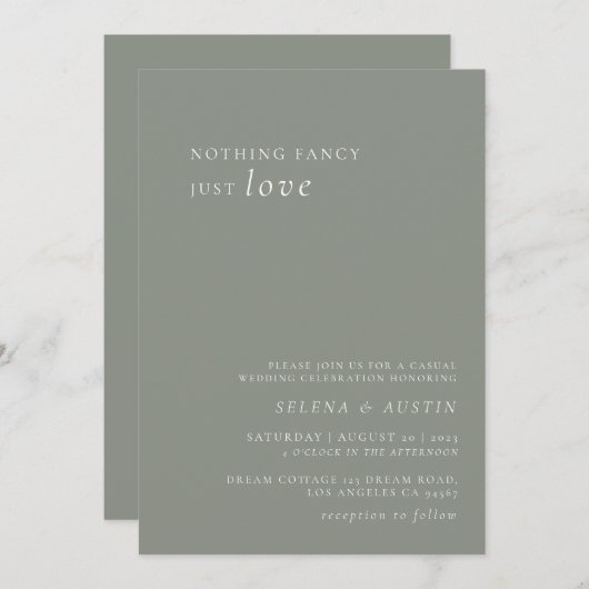 Minimalistisch handscript Niets Fancy Net Love Kaart (Voorkant / Achterkant)