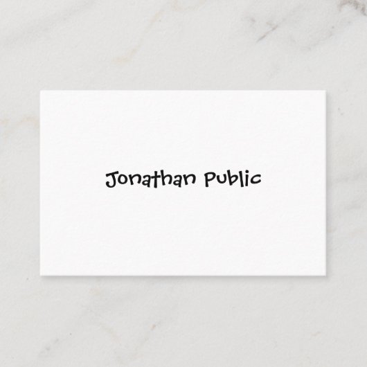 Minimalistisch handscript voor moderne eenvoudige visitekaartje (Voorkant)