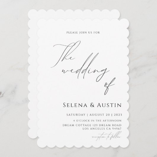 Minimalistisch handscript Wedding IV Kaart (Voorkant / Achterkant)