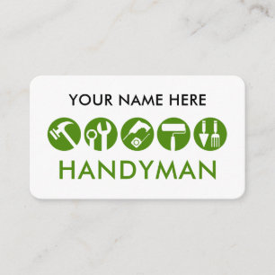 Minimalistisch Handyman Gereedschap Icoon Visitekaartje