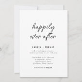Minimalistisch Happily Ever After Script Trouwen Kaart (Voorkant)