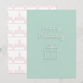 Minimalistisch Happy Birthday Gift Design (Voorkant / Achterkant)