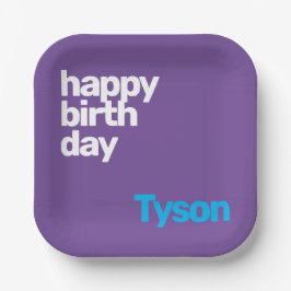 Minimalistisch Happy Birthday Paper-Bord – op maat Papieren Bordje