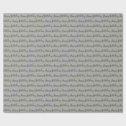 Minimalistisch Happy Birthday-script Cadeaupapier (Vlak)
