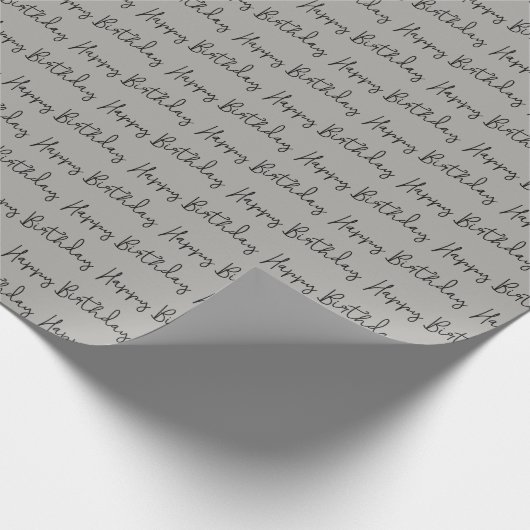 Minimalistisch Happy Birthday-script Cadeaupapier (Hoek)