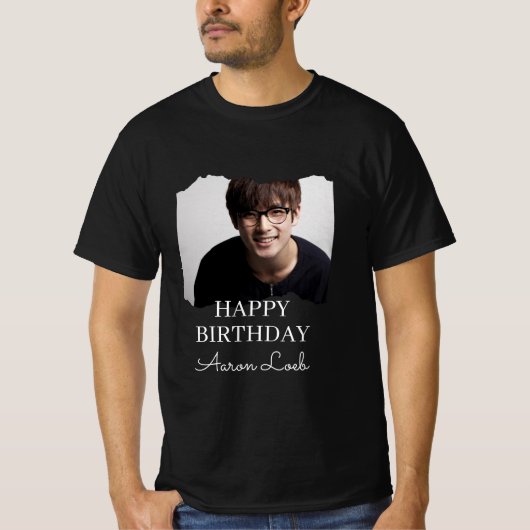 Minimalistisch Happy Birthday T-shirt (Voorkant)