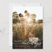 Minimalistisch Happy Holidays Script | Aangepaste Feestdagenkaart (Voorkant)