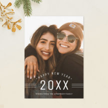 Minimalistisch Happy Nieuwjaar-fotokaart