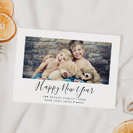 Minimalistisch Happy Nieuwjaar Landscape Photo Feestdagenkaart