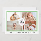 Minimalistisch Happy Paaster Bunny Four Photo Coll Feestdagenkaart (Voorkant)