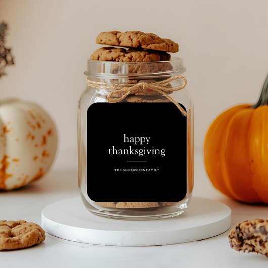 Minimalistisch Happy Thanksgiving-citaat Vierkante Sticker