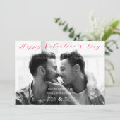 Minimalistisch Happy Valentine's Day Photo Wedding Save The Date (Staand voorkant)