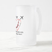 Minimalistisch hart en vliegtuig matglas bierpul (Voorkant rechts)