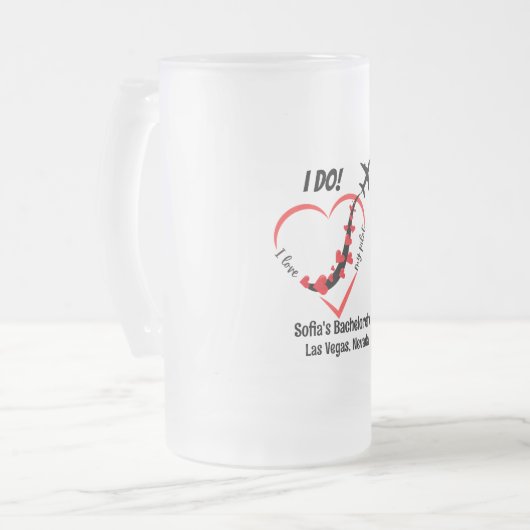 Minimalistisch hart en vliegtuig matglas bierpul (Voorkant links)