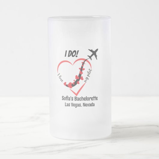 Minimalistisch hart en vliegtuig matglas bierpul (Center)