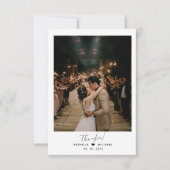 Minimalistisch hart met fotobruiloft bedankkaart (Voorkant)