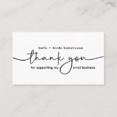 Minimalistisch Hartelijk dank voor de ondersteunin Visitekaartje (Voorkant)