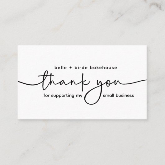 Minimalistisch Hartelijk dank voor de ondersteunin Visitekaartje (Voorkant)
