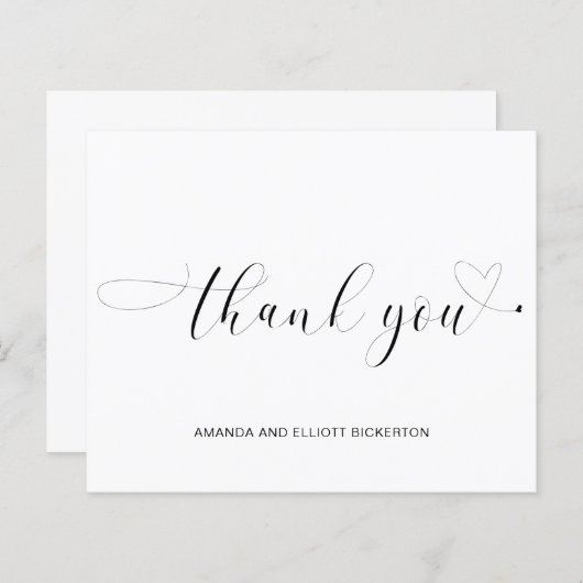 Minimalistisch harthuwelijk Hartelijk dank (Voorkant / Achterkant)