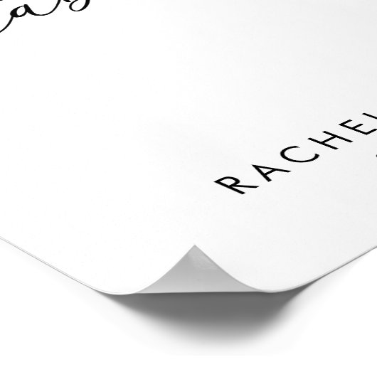 Minimalistisch Hartschrift Kinder Tafel Trouwteken Poster (Hoek)