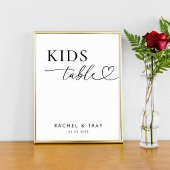 Minimalistisch Hartschrift Kinder Tafel Trouwteken Poster