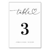 Minimalistisch hartschrift zwart-wit bruiloft kaart (Achterkant)