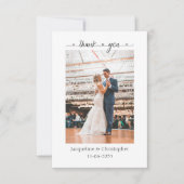 Minimalistisch hartscript bruiloft Foto bedankt Ca (Voorkant)