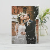 Minimalistisch hartscript wit bedankkaart (Staand voorkant)