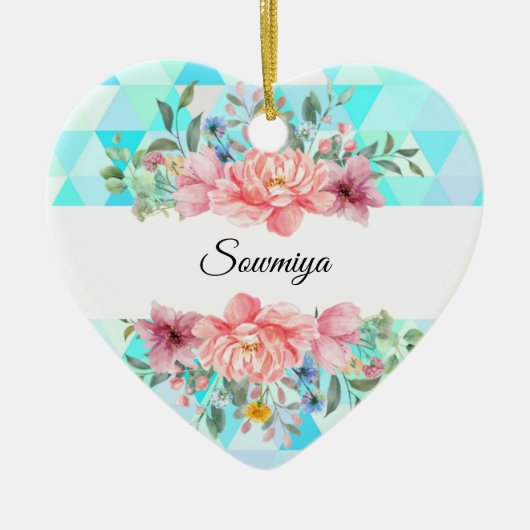 Minimalistisch hartvormig floramisch ornament (Voorkant)