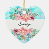 Minimalistisch hartvormig floramisch ornament (Achterkant)