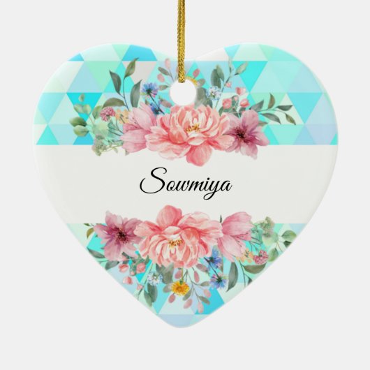 Minimalistisch hartvormig floramisch ornament (Achterkant)