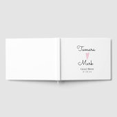 Minimalistisch Heart Weddenschap Eenvoudig script Gastenboek (Volledig)