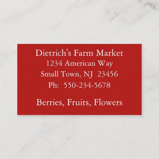 Minimalistisch hedendaags aardbei Visitekaartje (Achterkant)