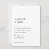 Minimalistisch hedendaagse monogram van Classy Wed Kaart (Voorkant)