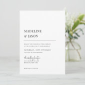 Minimalistisch hedendaagse monogram van Classy Wed Kaart (Staand voorkant)