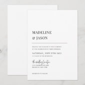 Minimalistisch hedendaagse monogram van Classy Wed Kaart (Voorkant / Achterkant)