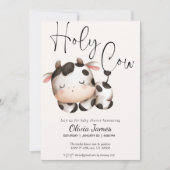 Minimalistisch heilig koe genderneutraal baby show kaart (Voorkant)