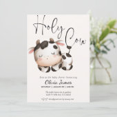 Minimalistisch heilig koe genderneutraal baby show kaart (Staand voorkant)