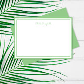 Minimalistisch helder blauwgroen groen, 2 randen,  notitiekaartje