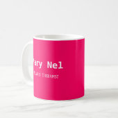 Minimalistisch helder roze en wit koffiemok (Voorkant links)