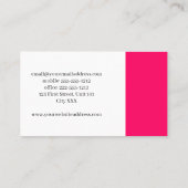 Minimalistisch helder roze en wit visitekaartje (Achterkant)