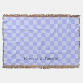 Minimalistisch Hemelblauw Patroon Aangepaste Tekst Deken