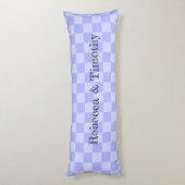 Minimalistisch Hemelblauw Patroon Aangepaste Tekst Lichaamskussen (Achterkant (Verticaal))