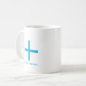 Minimalistisch Hemelblauw Plus Teken Aangepaste Na Koffiemok (Voorkant links)