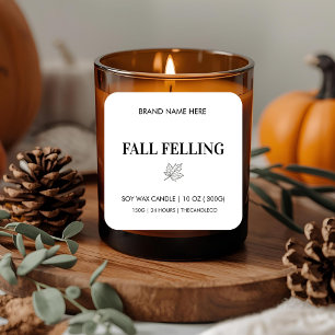 Minimalistisch Herfst kaarsetiket   Aangepast seiz Vierkante Sticker