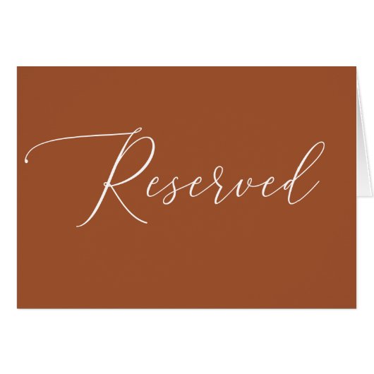 Minimalistisch Herfst Reservering Bord | Sienna Br (Voorkant Horizontaal)